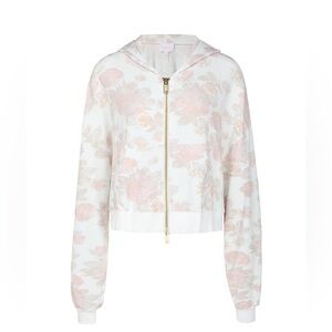 Selkie the pillow zip up in Beverly XS jacket pink and white floral